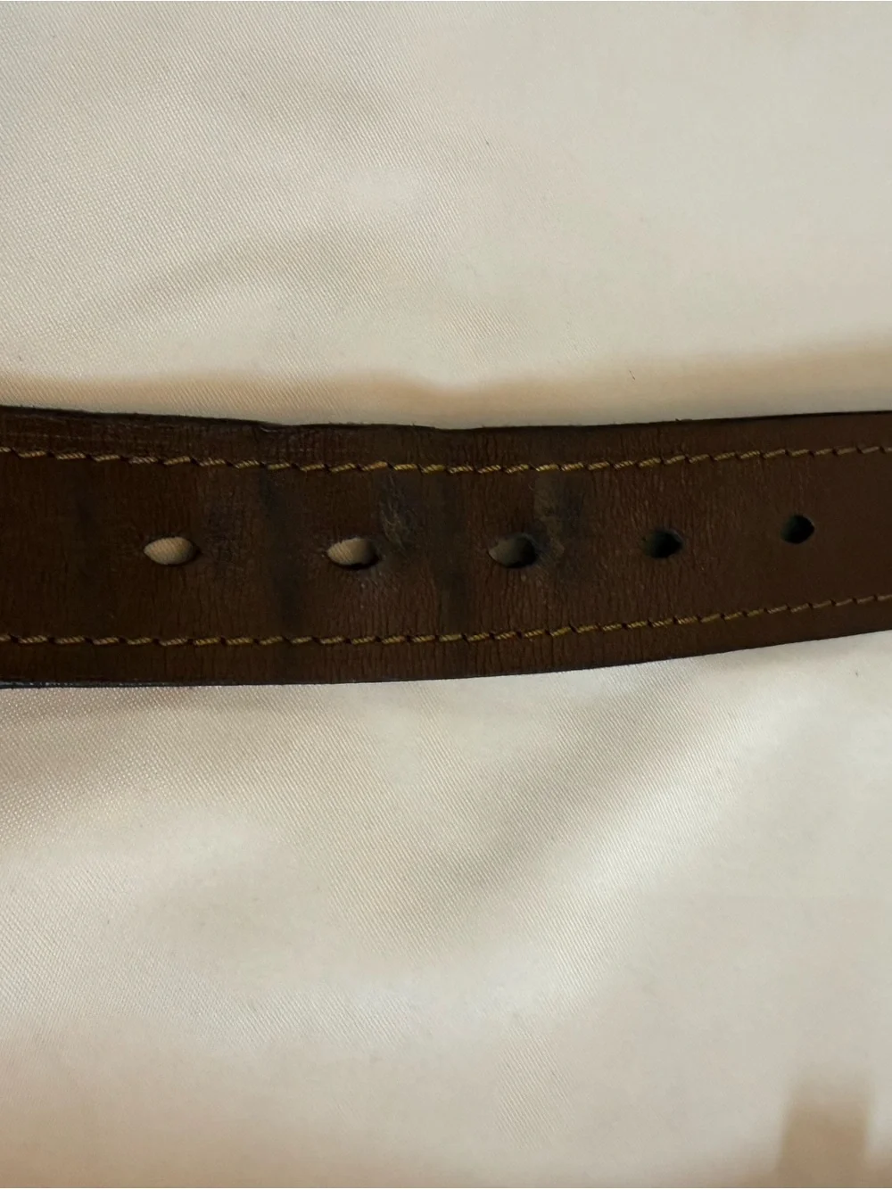 Dickies Dark Brown Leather Belt with Branded Keeper Sz 40”